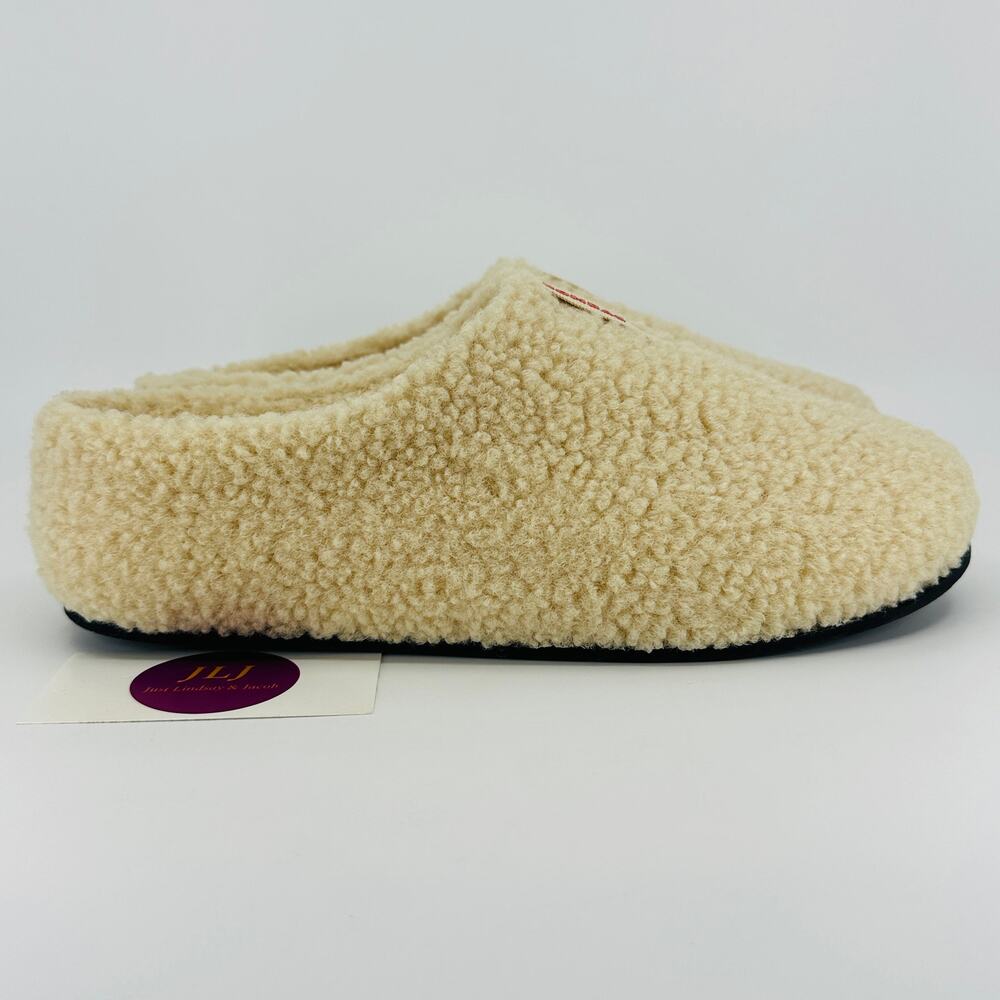 Bombas Women's Sunday Slippers Cream Sherpa Memory Foam Slippers Size 10